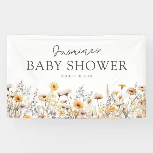 Boho Wildflower Baby Shower Banner (Horizontal)