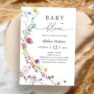 Boho-Wildflower-Baby-Shower-Blumen Einladung