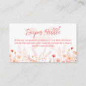 Boho Wildflower Baby Shower Diaper Raffle  Begleitkarte (Vorderseite)