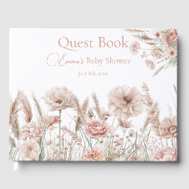 Boho Wildflower Baby Shower Guest Book Gästebuch