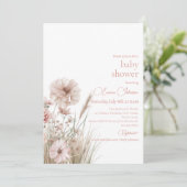 Boho Wildflower Baby Shower Invitation Einladung (Stehend Vorderseite)
