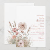 Boho Wildflower Baby Shower Invitation Einladung (Vorne/Hinten)