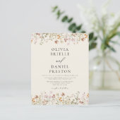 Boho Wildflower Beige Alles in Einem QR-Code Hochz (Stehend Vorderseite)