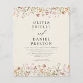 Boho Wildflower Beige Alles in Einem QR-Code Hochz (Vorderseite)