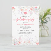 Boho wildflower bloom graduation party einladung (Stehend Vorderseite)