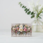 Boho-Wildflower-Blumenarrangement Visitenkarte (Stehend Vorderseite)