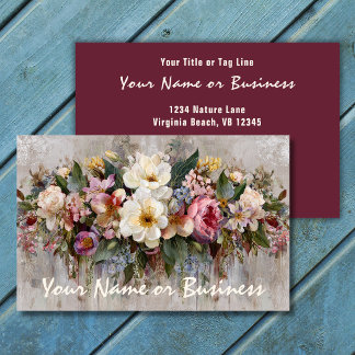 Boho-Wildflower-Blumenarrangement Visitenkarte