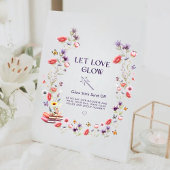 Boho Wildflower Book Let Love Glow Bridal Shower Sockelschild