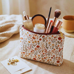 Boho-Wildflower-Botanical-Floral-Makeup-Kosmetik  Zubehörtasche