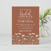 Boho-Wildflower-Brautjunggesellinnenparty Einladung (Stehend Vorderseite)
