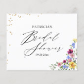 Boho-Wildflower-Brautparty-Ratgeberkarten (Rückseite)