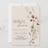 Boho-Wildflower-Brautparty - Rustikaler Blumengart Einladung (Vorderseite)