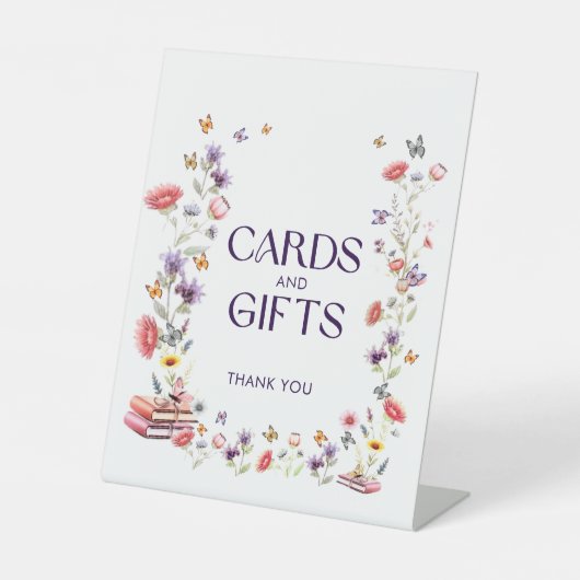 Boho Wildflower Bridal Shower Cards and Gifts Sockelschild (Vorderseite)