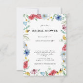 Boho Wildflower Bridal Shower Einladung (Vorderseite)