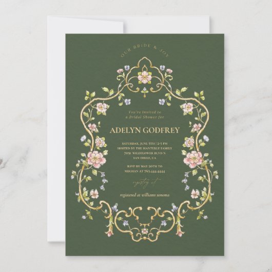  Boho Wildflower Bridal Shower Einladung (Vorderseite)