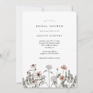 Boho Wildflower Bridal Shower Einladung