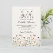 Boho Wildflower Bridal Shower Einladung (Stehend Vorderseite)