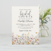 Boho Wildflower Bridal Shower Einladung (Stehend Vorderseite)