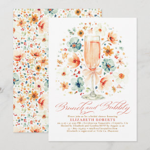 Boho-Wildflower-Brunch und -Sekt-Brautabschied Einladung