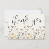 Boho Wildflower Dankeskarte (Vorderseite)