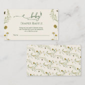 Boho Wildflower Diaper Raffle Enclosure Card  Begleitkarte (Vorne/Hinten)