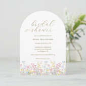 Boho Wildflower Elegant Bridal Shower  Einladung (Stehend Vorderseite)
