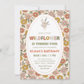 boho Wildflower for girl Birthday Einladung (Vorderseite)