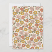 boho Wildflower for girl Birthday Einladung (Rückseite)