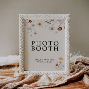 Boho-Wildflower-Fotobooth-Hochzeitsschild  Poster