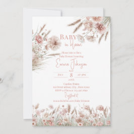 Boho Wildflower Girl Invite Einladung