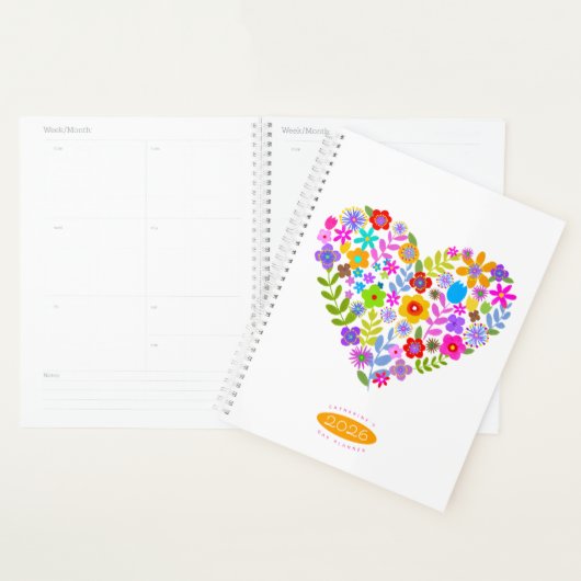 Boho Wildflower Heart 2026 Planner Planer (Anzeige)