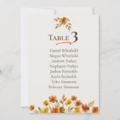 Boho-Wildflower-Herbst-Hochzeit-Sitzplan-Karte (Vorderseite)