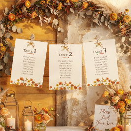 Boho-Wildflower-Herbst-Hochzeit-Sitzplan-Karte