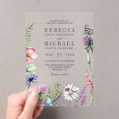 Boho Wildflower-Hochzeit Acryleinladungen (Insitu (Handheld))