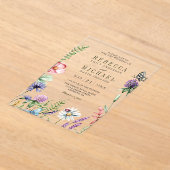 Boho Wildflower-Hochzeit Acryleinladungen (Ablage )
