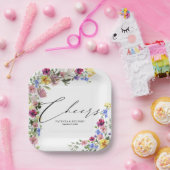 Boho-Wildflower-Hochzeit Pappteller (Party)