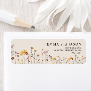 Boho-Wildflower-Hochzeit-Rücksendeetiketten