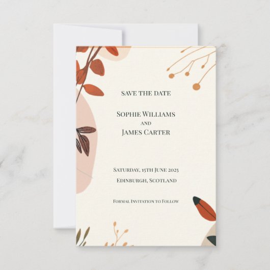 Boho-Wildflower-Hochzeit-Save-The-Date-Karte | Frü Save The Date (Vorderseite)