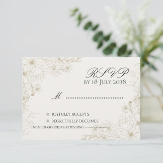 Boho-Wildflower-Hochzeits-RSVP-Karte RSVP Karte