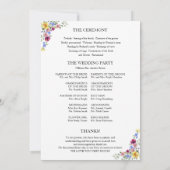 Boho-Wildflower-Hochzeitsprogramm Einladung (Rückseite)