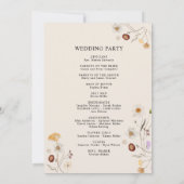 Boho-Wildflower-Hochzeitsprogramm Einladung (Rückseite)