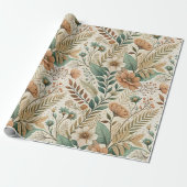 Boho Wildflower Meadow in Watercolor Geschenkpapier (Ungerollt)