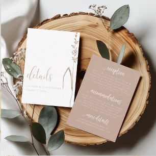 Boho-Wildflower-Minimalistische-Hochzeits-Detailka Einladung