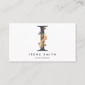 Boho Wildflower Monogram I Visitenkarte (Vorderseite)