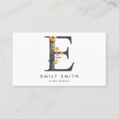 Boho Wildflower Monogram Initial E Visitenkarte (Vorderseite)