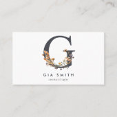 Boho Wildflower Monogram Initial G Visitenkarte (Vorderseite)