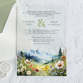 Boho Wildflower Mountain Meadow Wedding Acryleinladungen