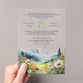 Boho Wildflower Mountain Meadow Wedding Acryleinladungen (Insitu (Handheld))