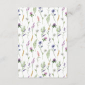 Boho Wildflower Mountain Meadow Wedding Details Begleitkarte (Rückseite)
