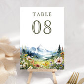 Boho Wildflower Mountain Meadow Wedding Tischnummer